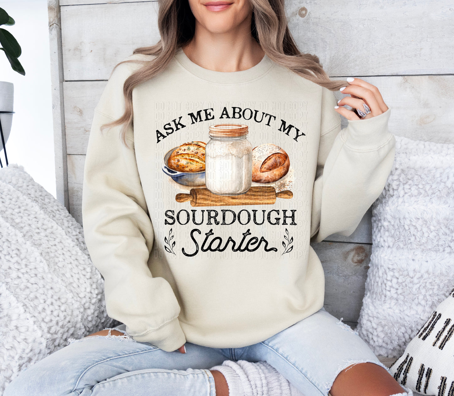 Ask Me About My Sourdough Starter DTF Transfer