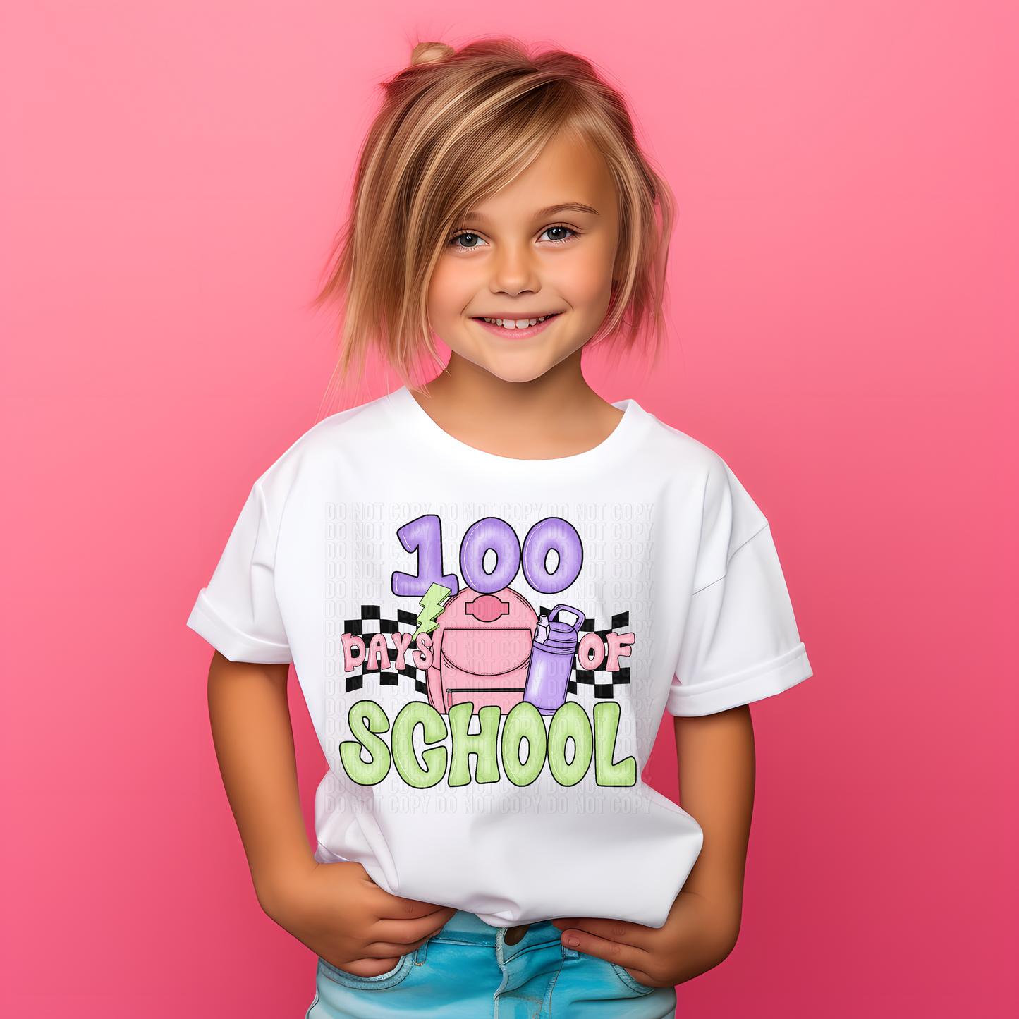 100 Days Of School Girl DTF Transfer