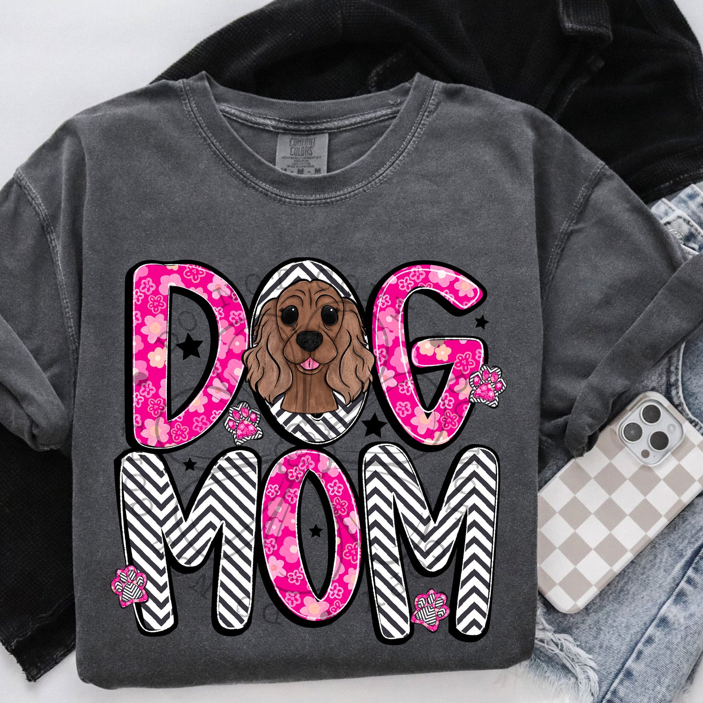 Dog Mom Cocker Spaniel DTF Transfer