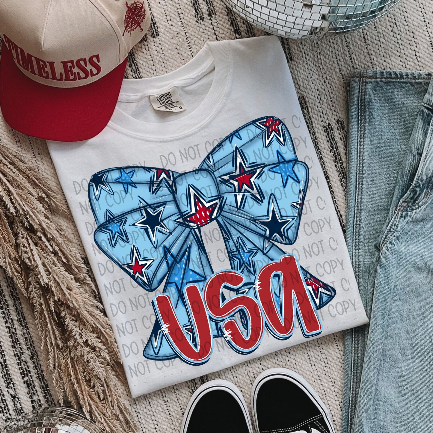 USA Coquette Bow DTF Transfer