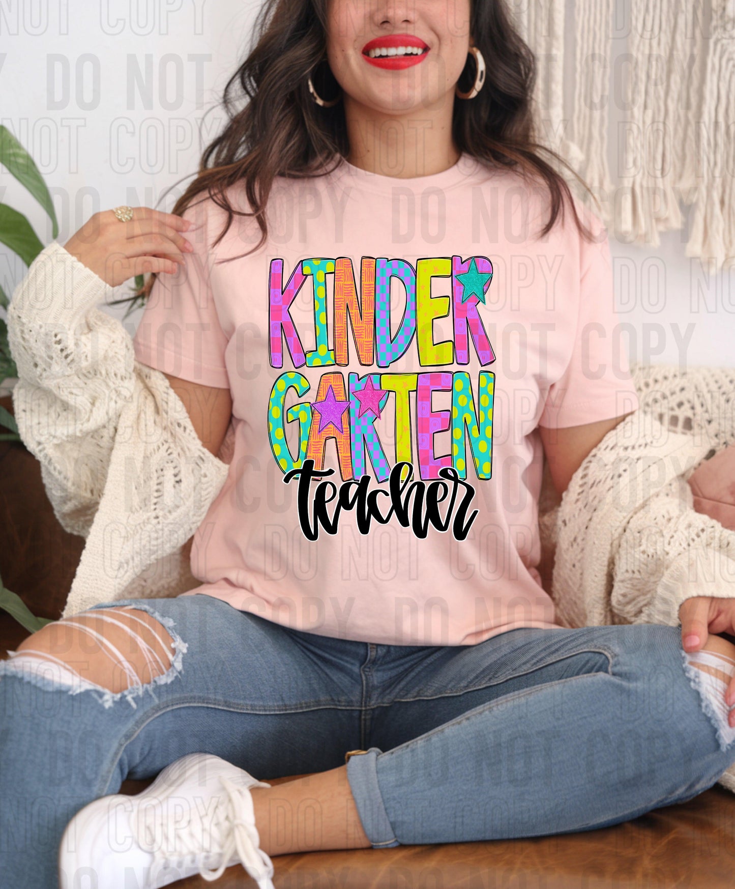 Kindergarten Teacher Preppy School DTF Transfer