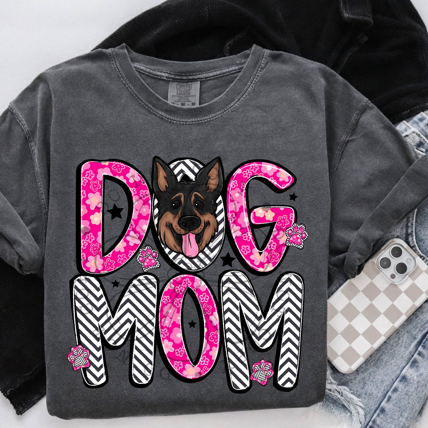 Dog Mom German Shepherd DTF Transfer