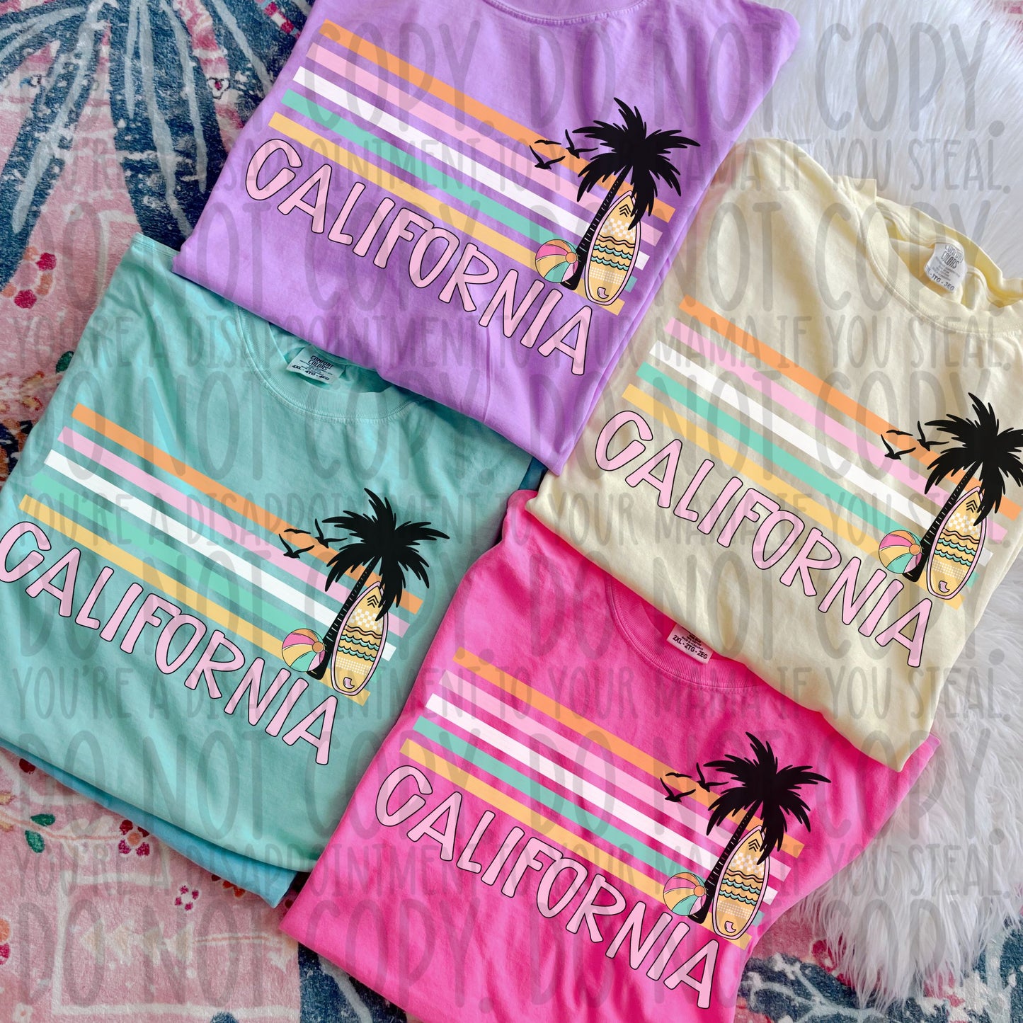 California Summer Stripes DTF Transfer