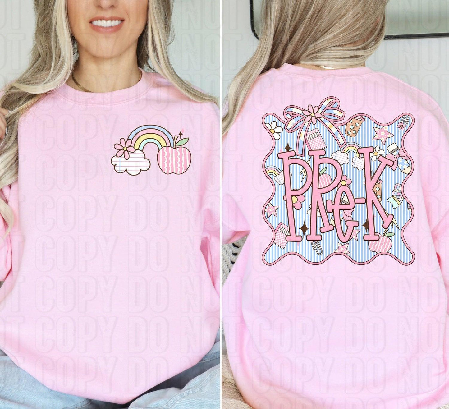 Pre-K Seersucker Front/Back DTF Transfer