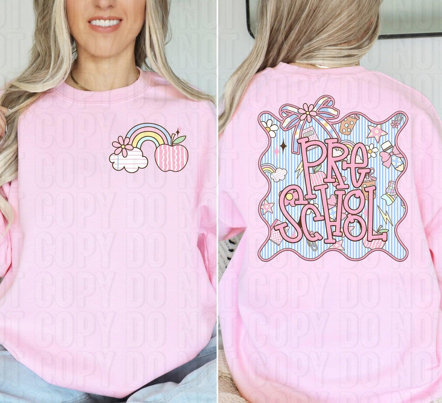 Pre School Seersucker Front/Back DTF Transfer