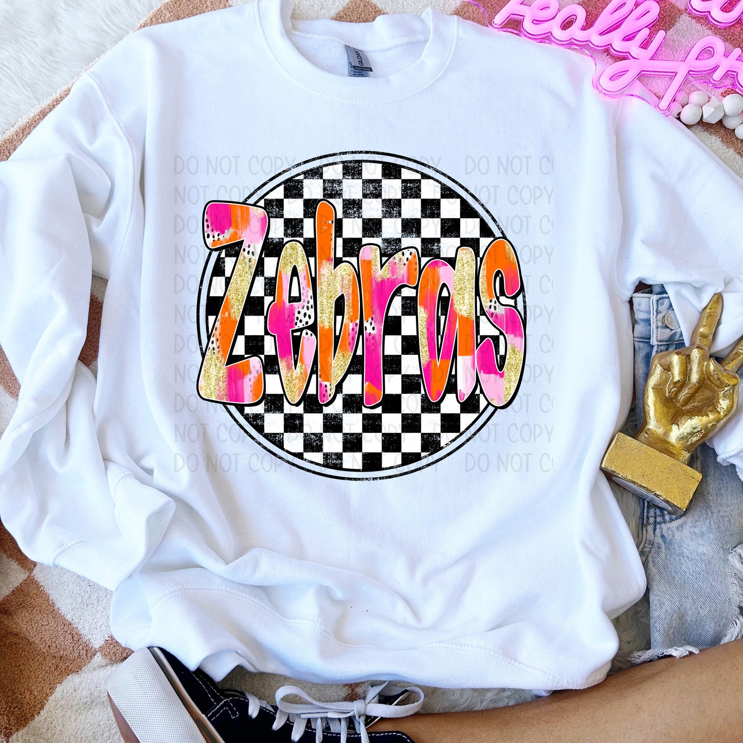 Preppy Checker Mascots DTF Transfer