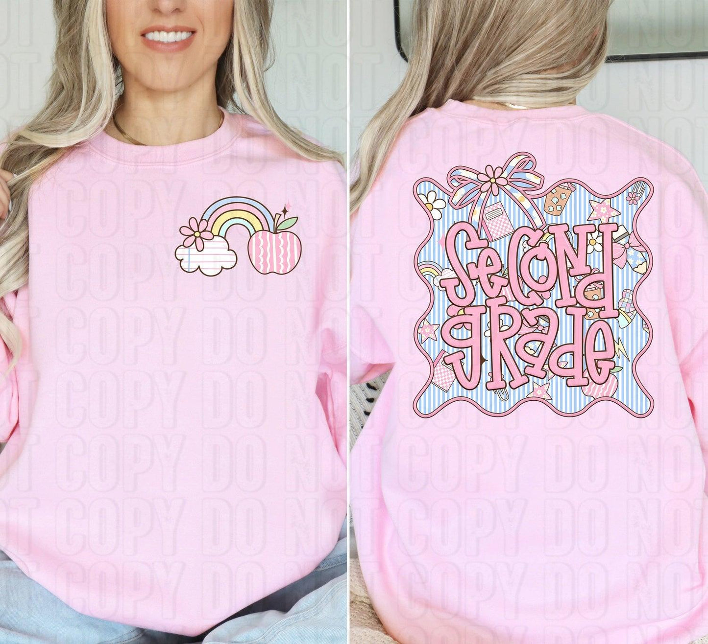 Second Grade Seersucker Front/Back DTF Transfer