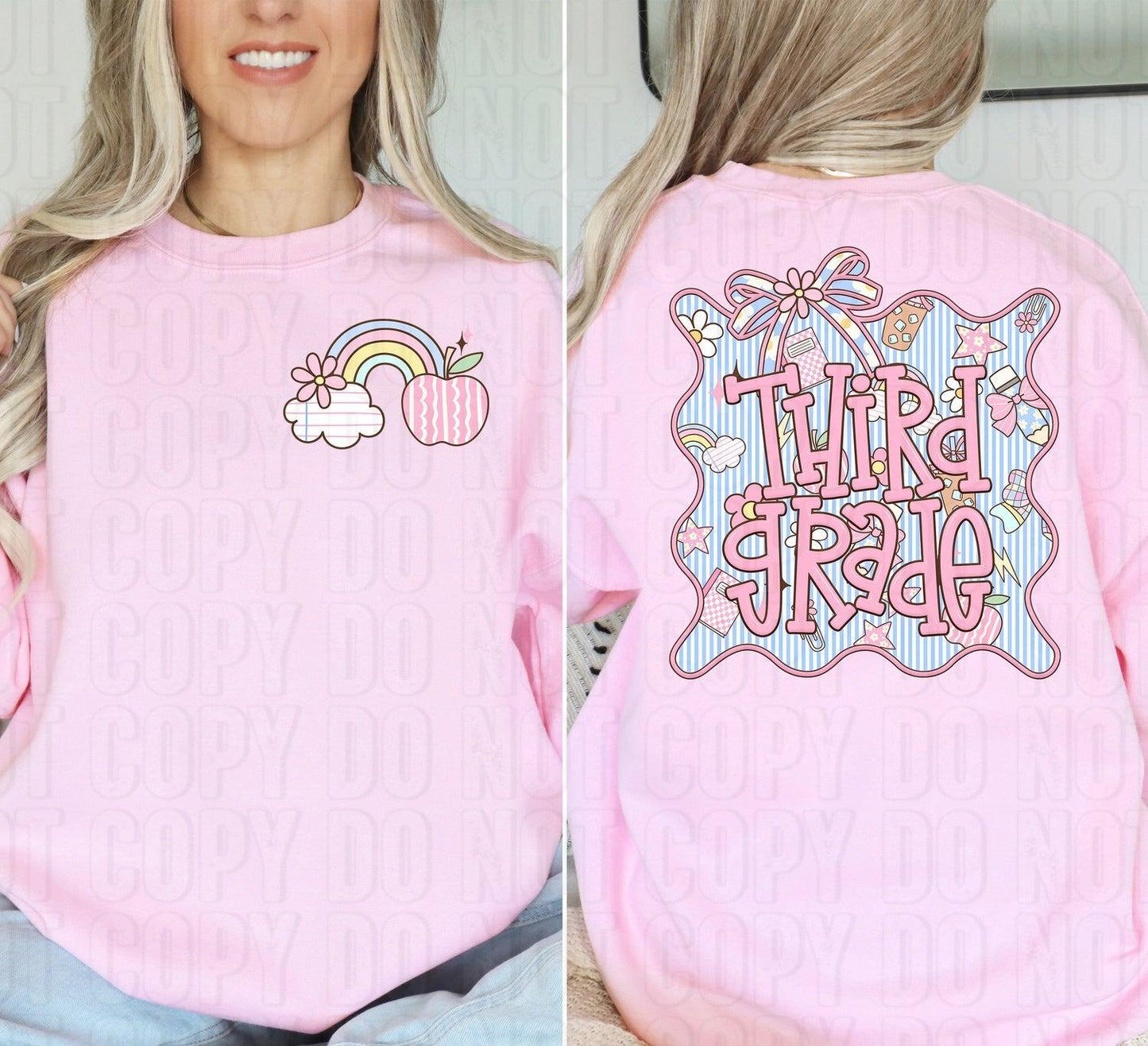 Third Grade Seersucker Front/Back DTF Transfer