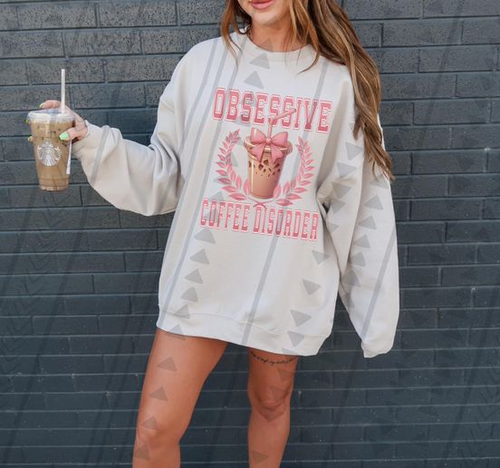 Obsessive Coffee Disorder Coquette DTF Transfer