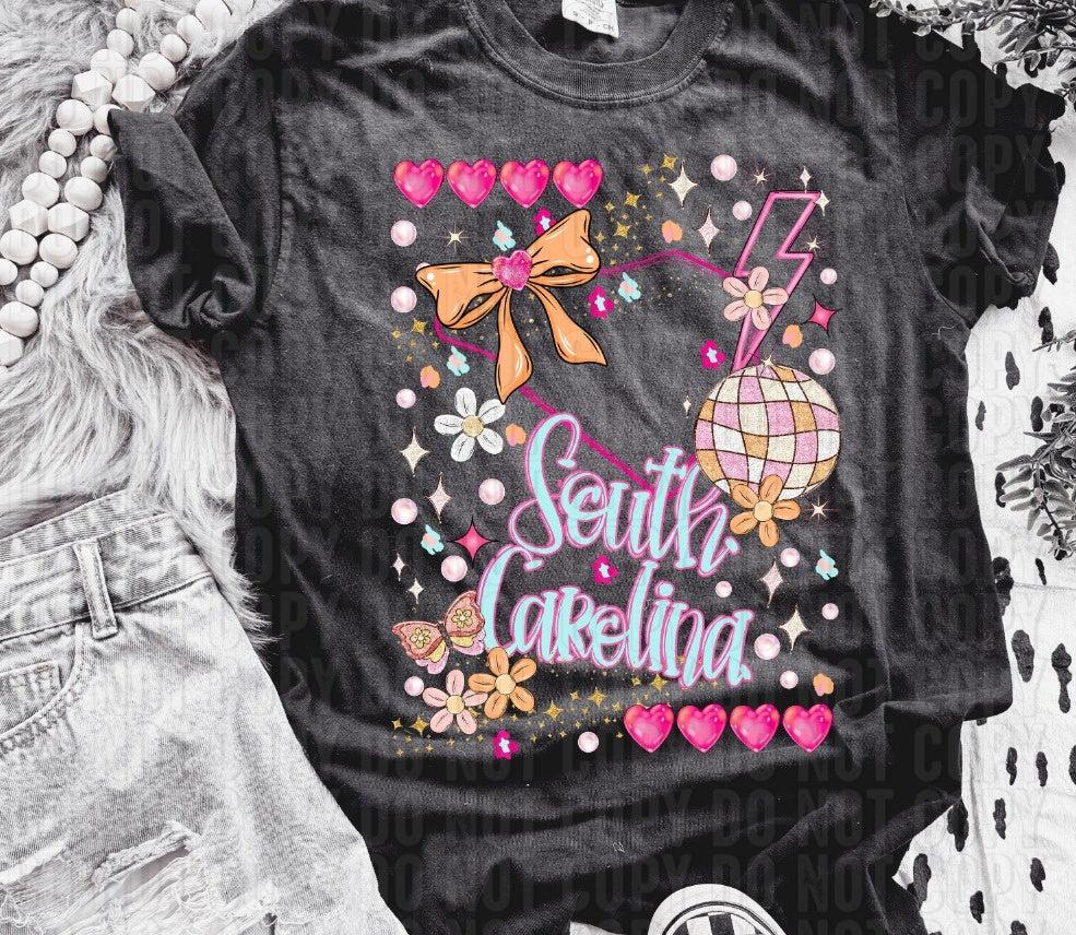 South Carolina Preppy Disco State DTF Transfer
