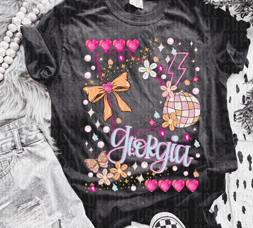 Georgia Preppy Disco State DTF Transfer