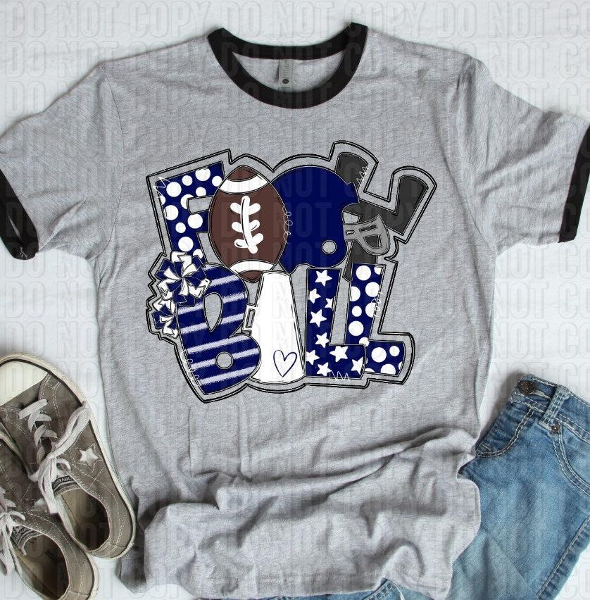 Football Navy White DTF Transfer