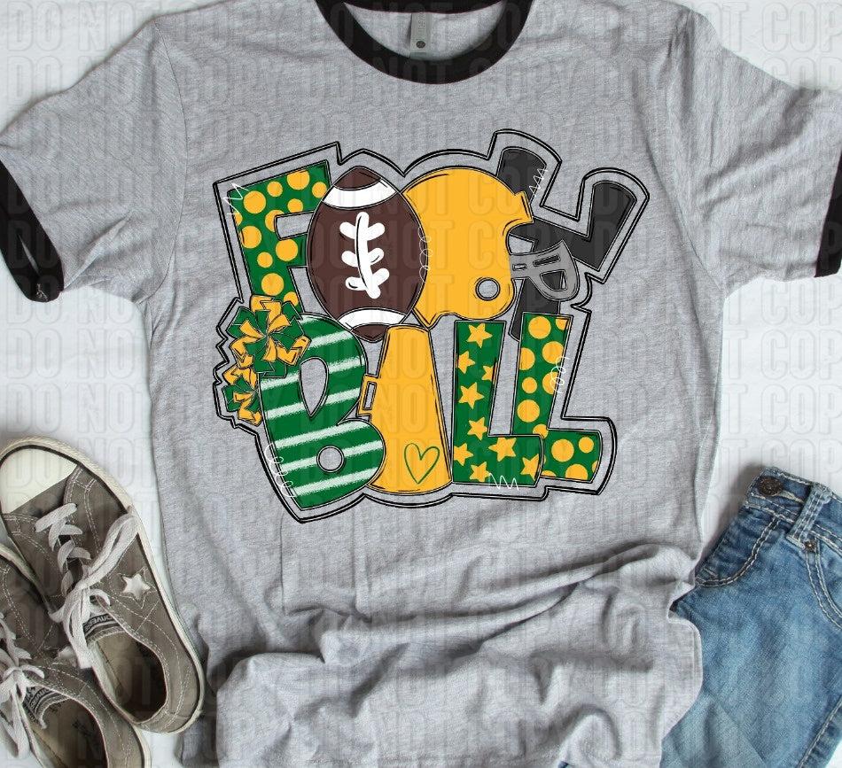 Football Yellow Gold Green DTF Transfer