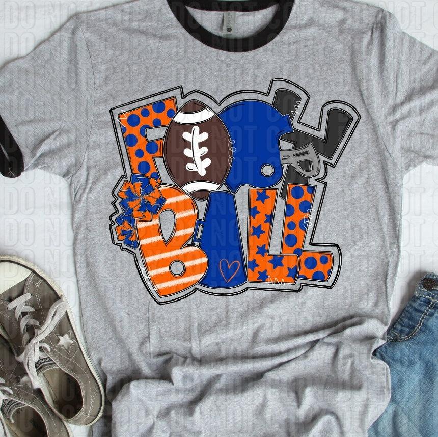 Football Navy Orange DTF Transfer