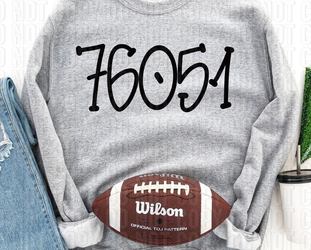 Zipcode Funky Serif Personalized DTF Transfer