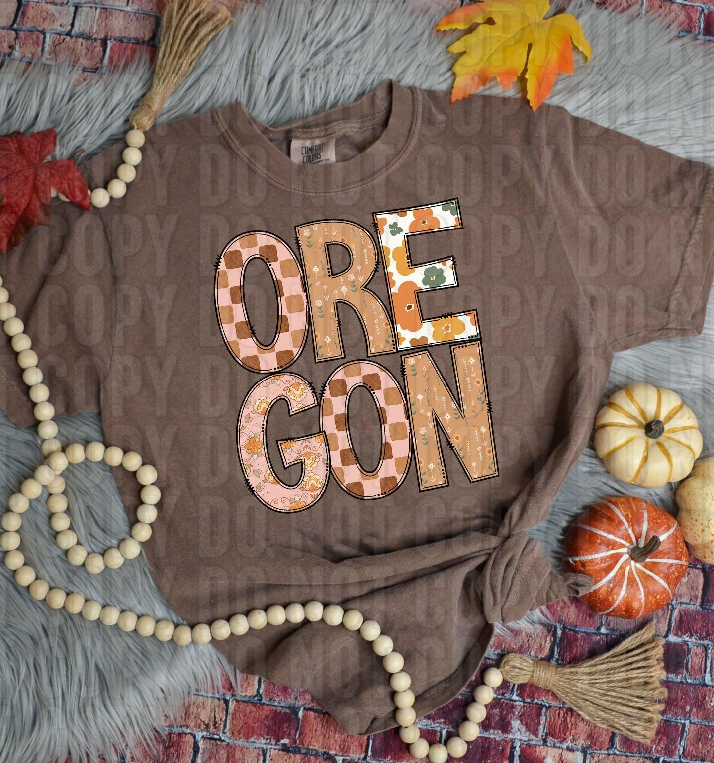 Oregon Fall Boho State DTF Transfer