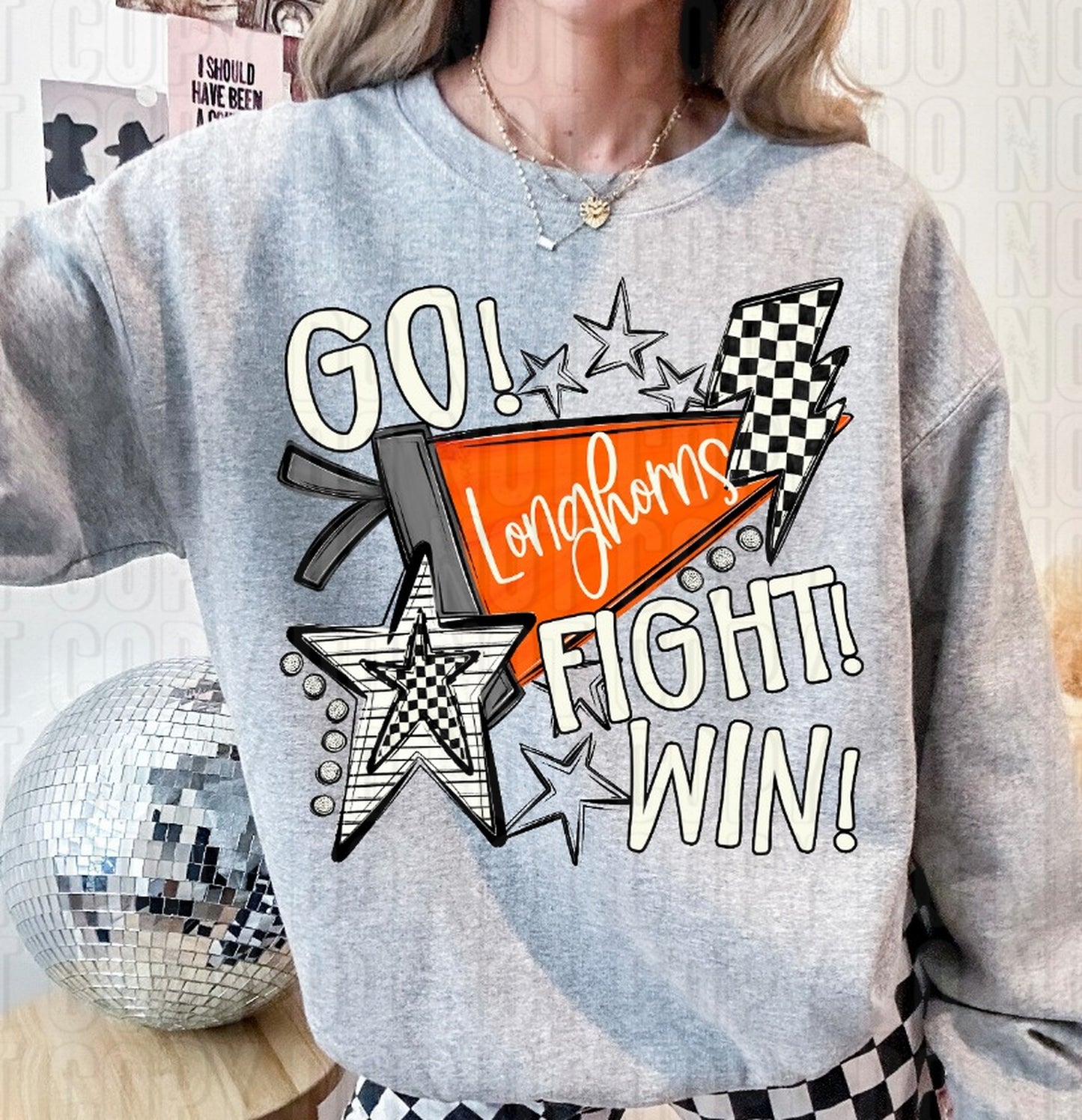 Go Fight Win Longhorns Orange DTF Transfer