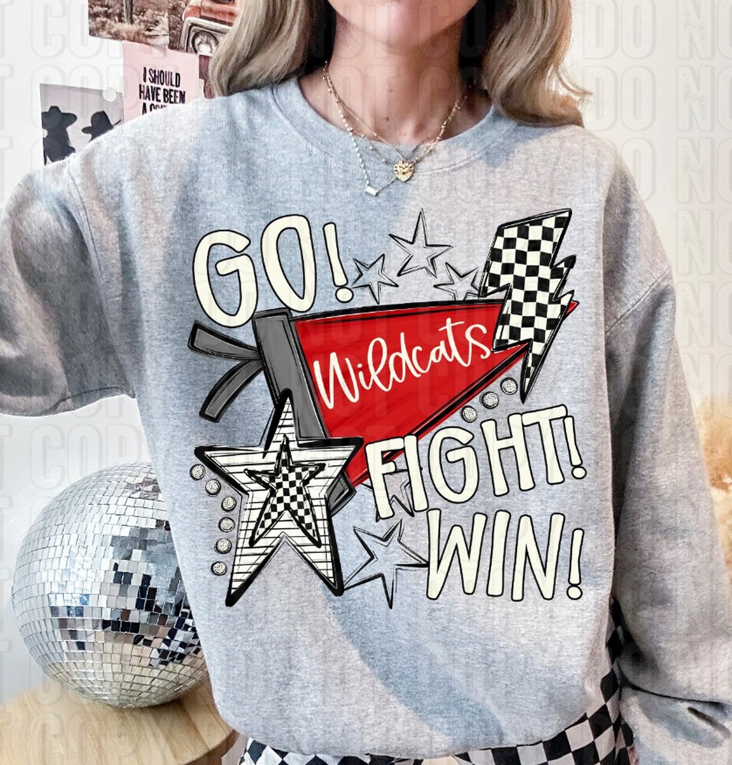 Go Fight Win Pennant Mascot Custom DTF Transfer