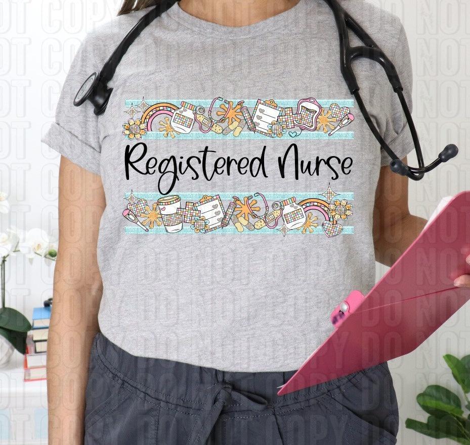 Registered Nurse Retro Doodle DTF Transfer