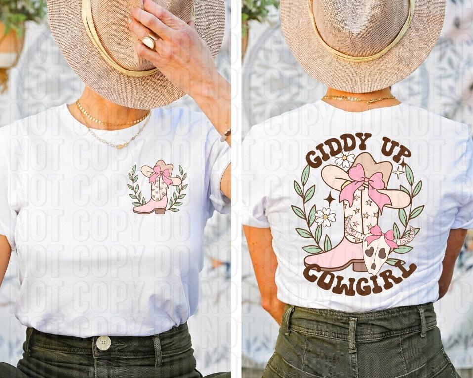 Giddy Up Cowgirl Front/Back DTF Transfer