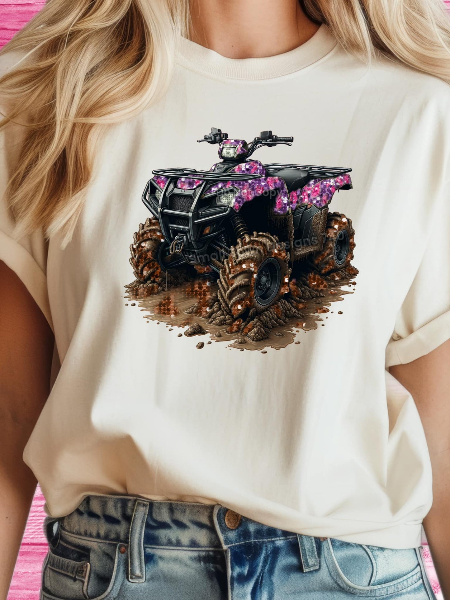 Camo Girl Fourwheeler DTF Transfer