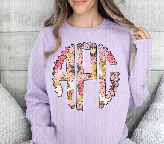Blooms Monogram DTF Transfer