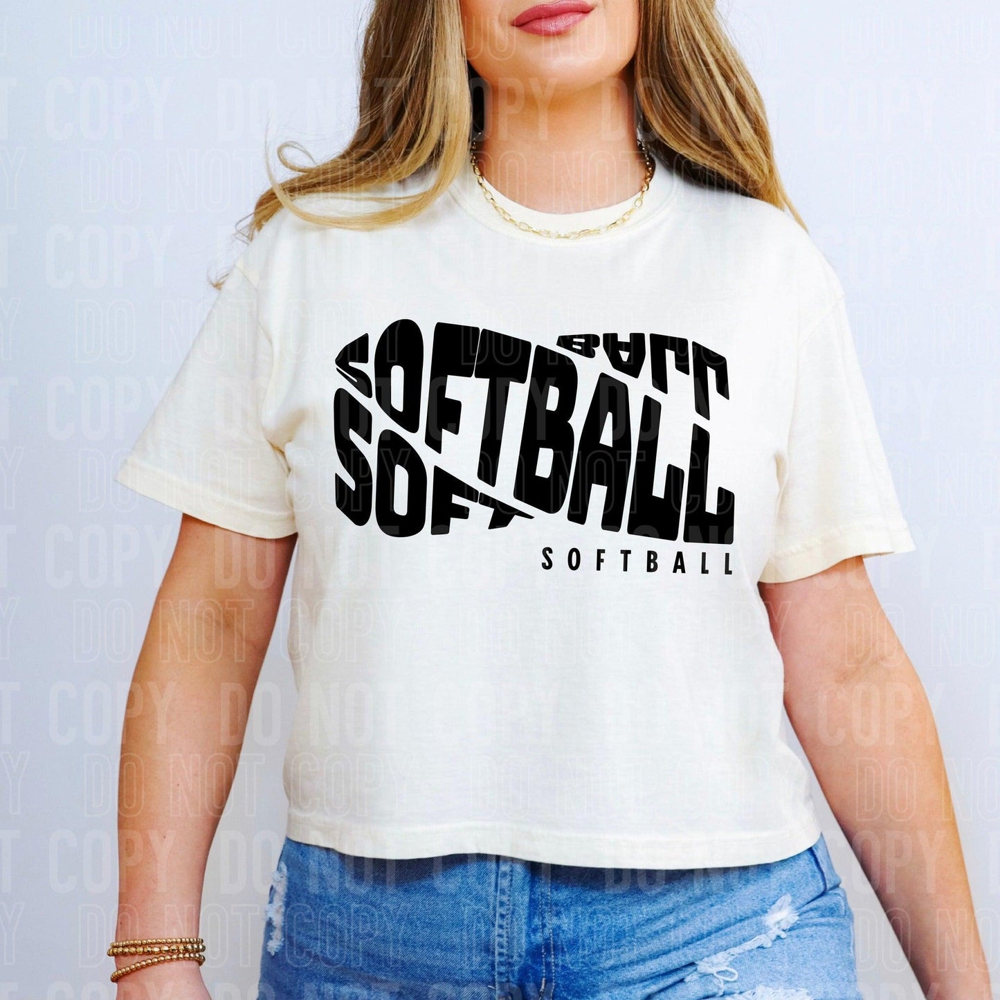 Softball Loopy Black DTF Transfer