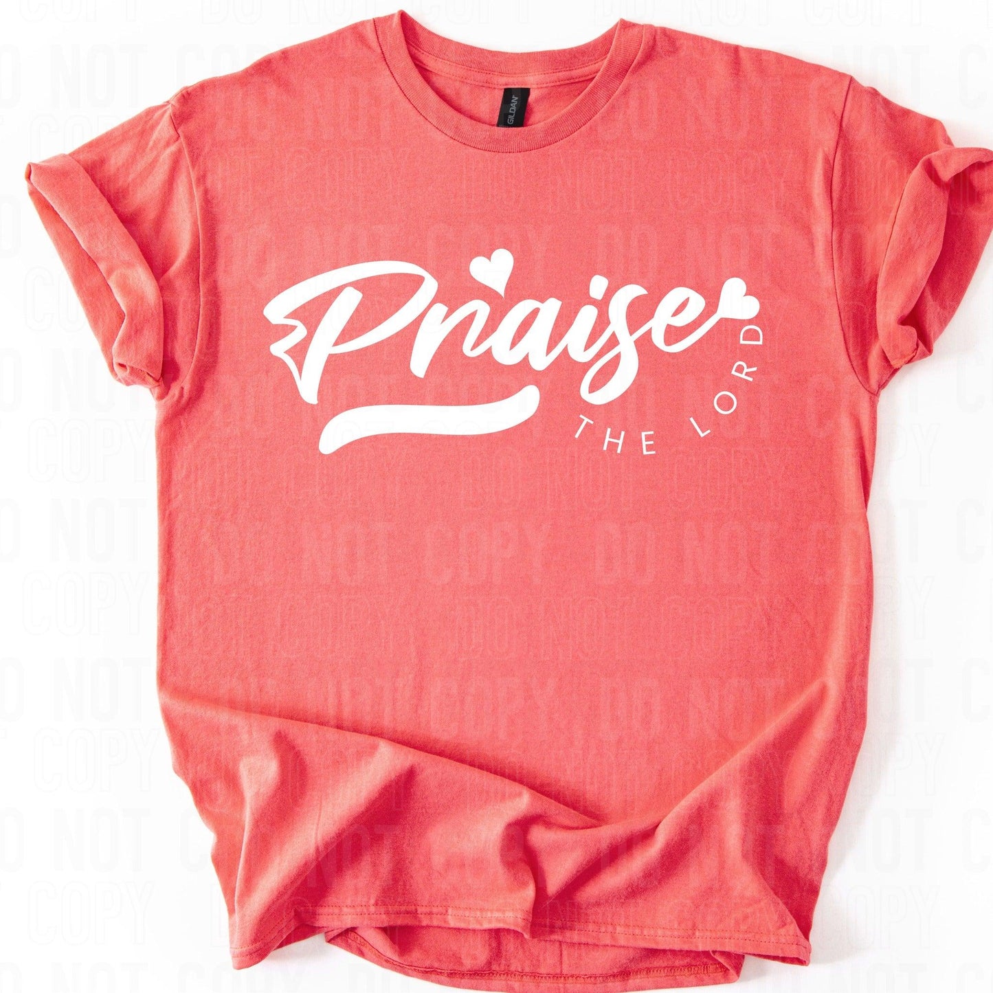 Praise The Lord White Font DTF Transfer