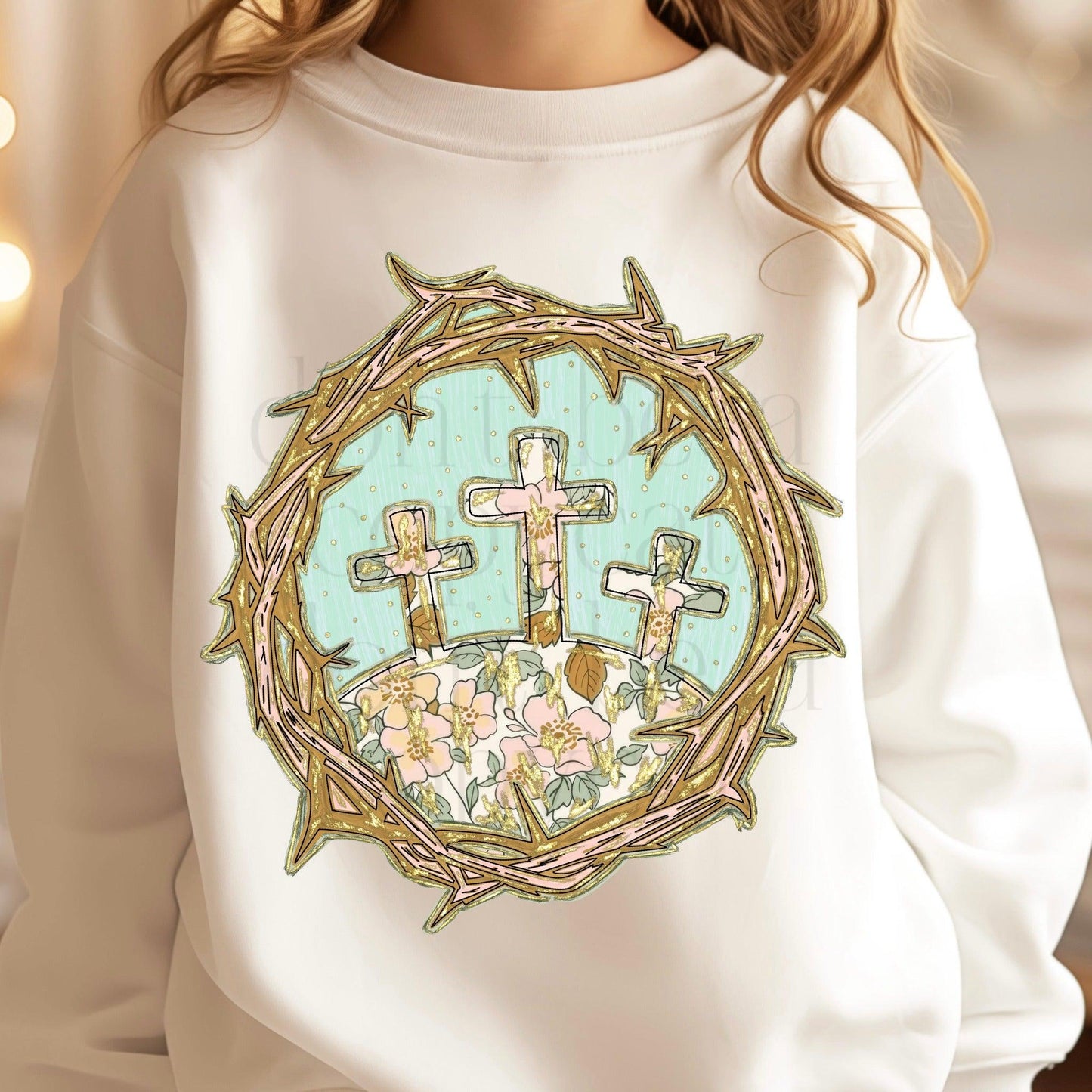 Crown Of Thorns Easter Floral DTF Transfer