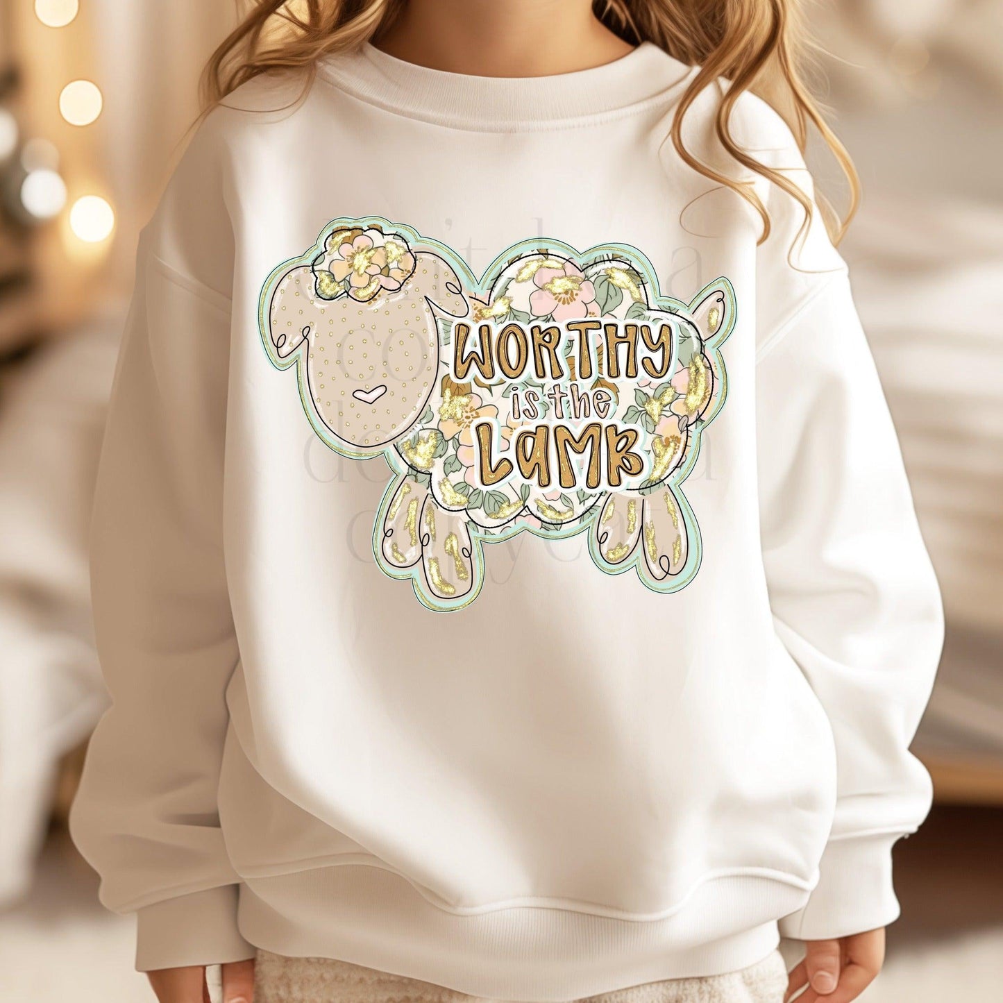 Worthy is The Lamb Floral DTF Transfer
