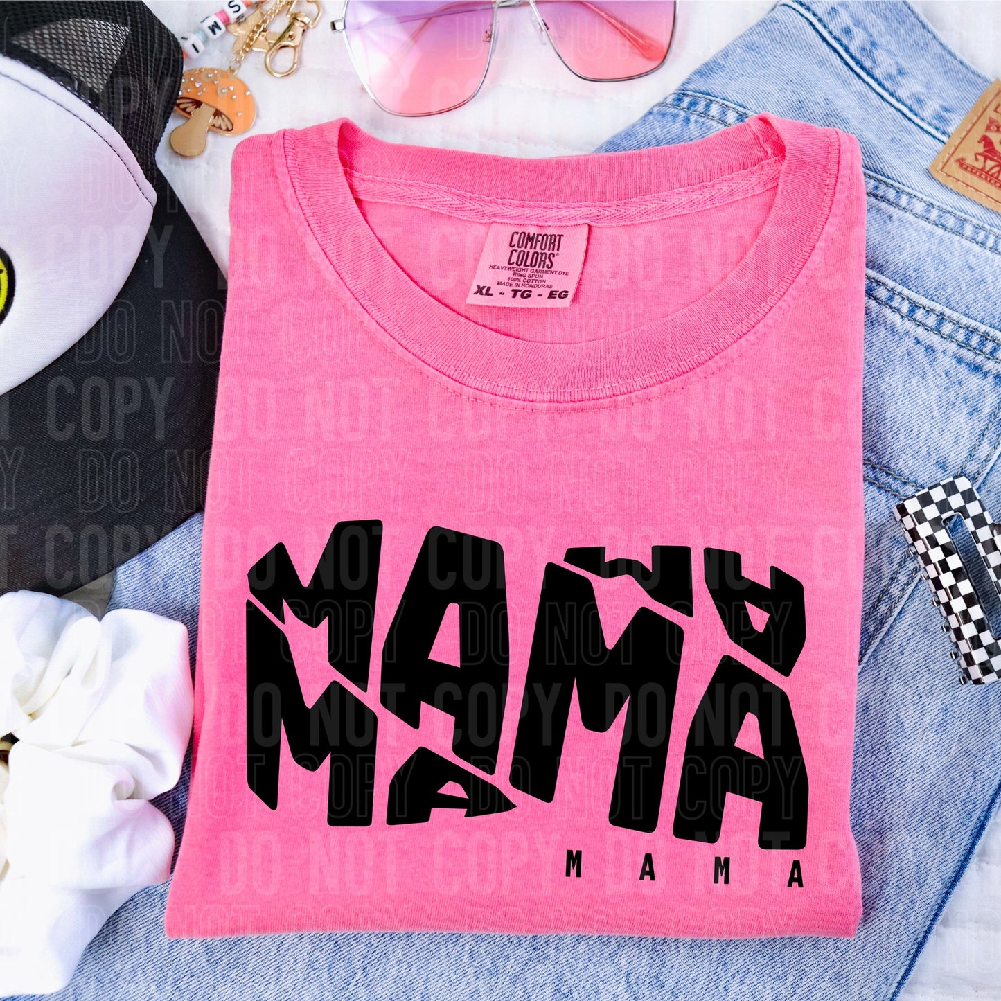 Mama Loopy Black DTF Transfer