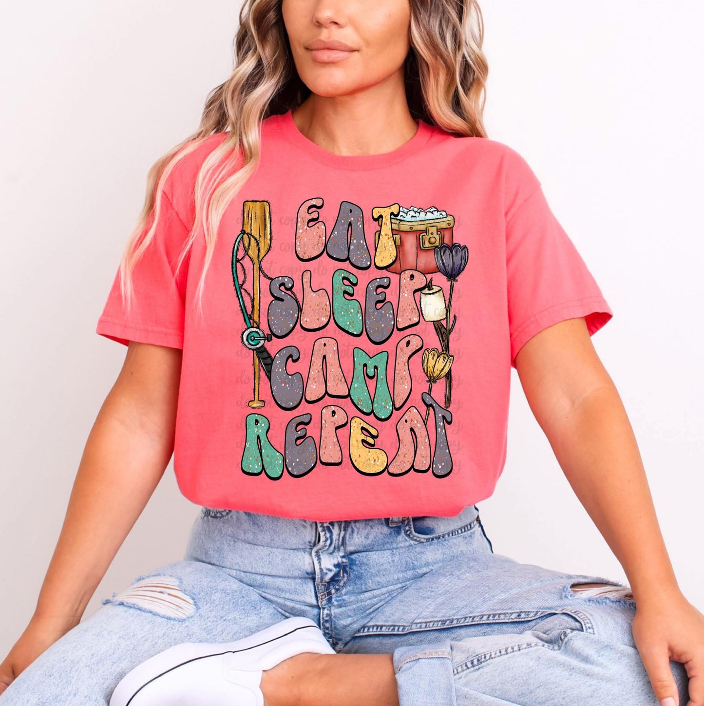 Eat Sleep Camp Repeat DTF Transfer