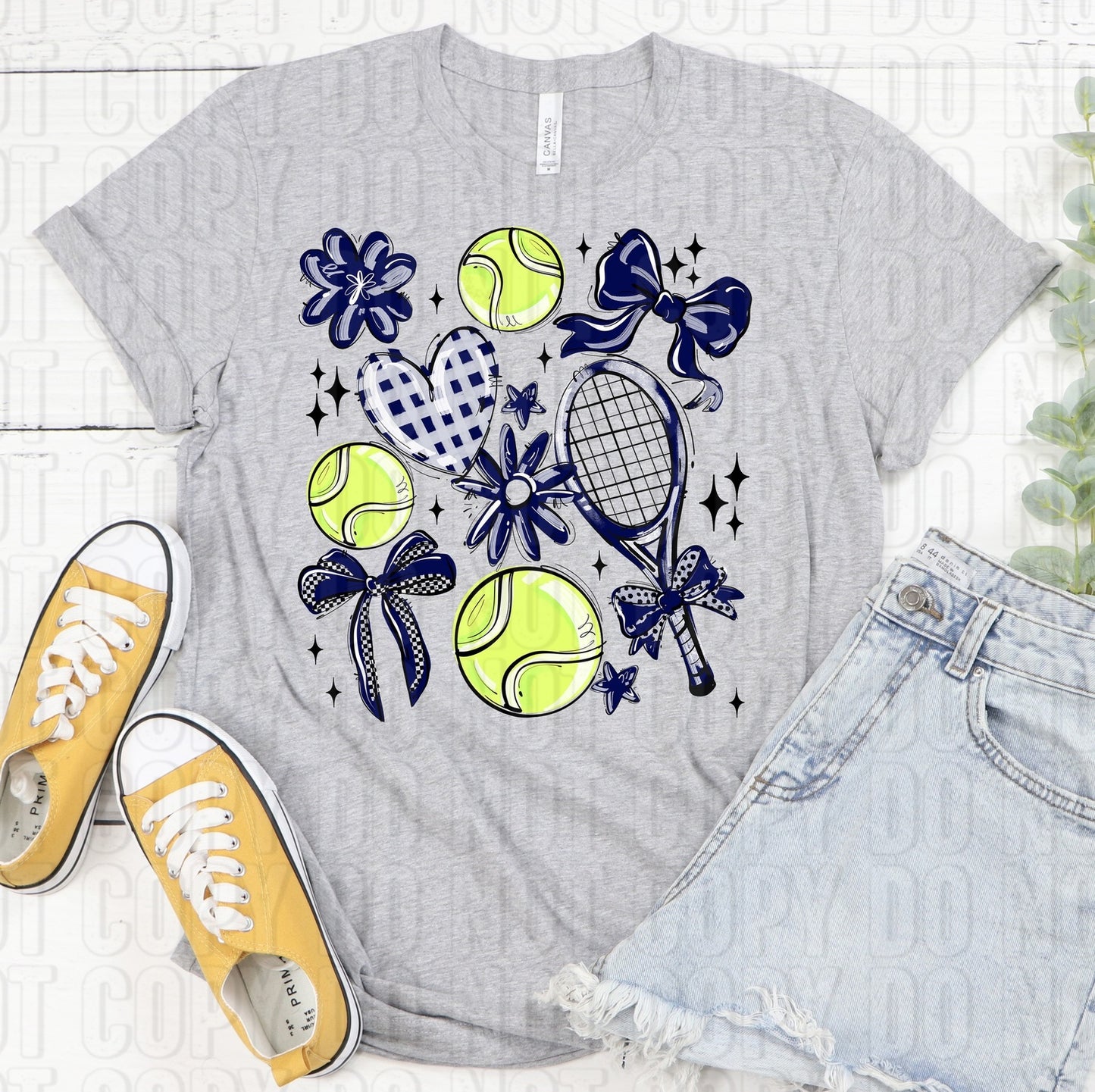 Tennis Collage Navy DTF Transfer