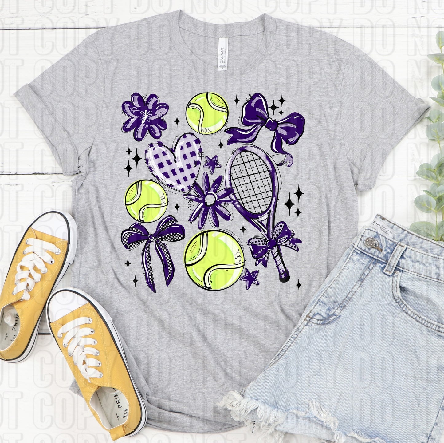Tennis Collage Purple DTF Transfer