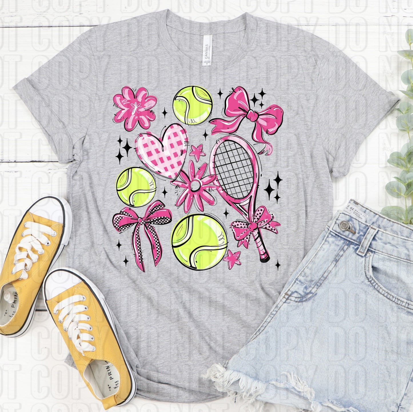 Tennis Collage Pink DTF Transfer