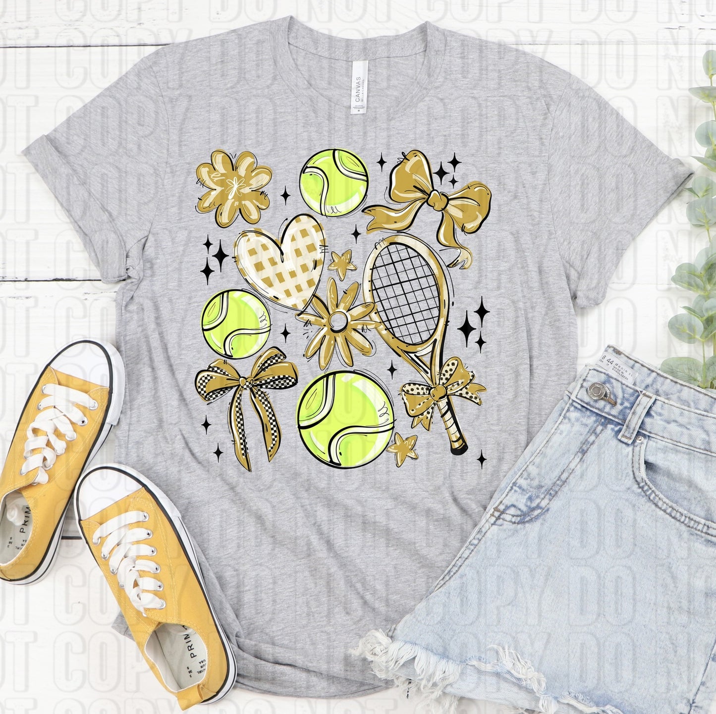 Tennis Collage Vegas Gold DTF Transfer