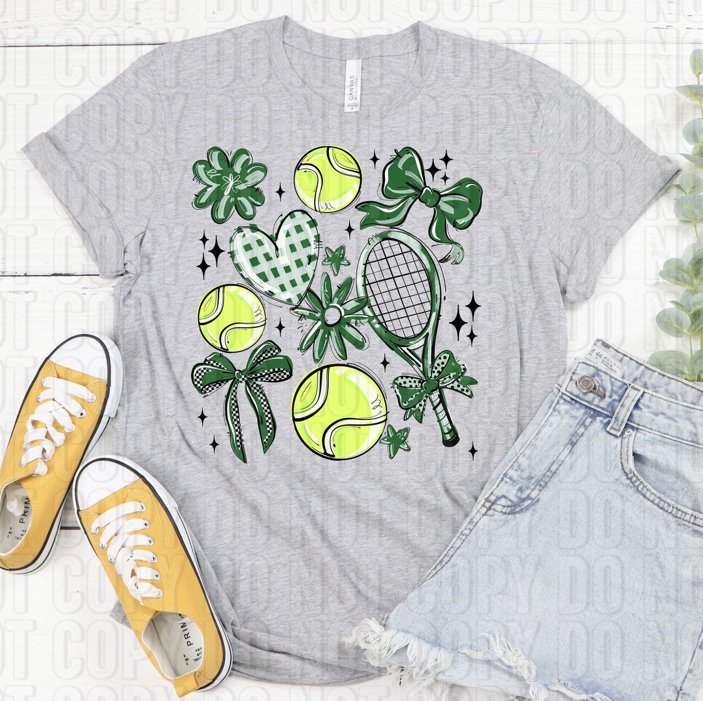 Tennis Collage Green DTF Transfer