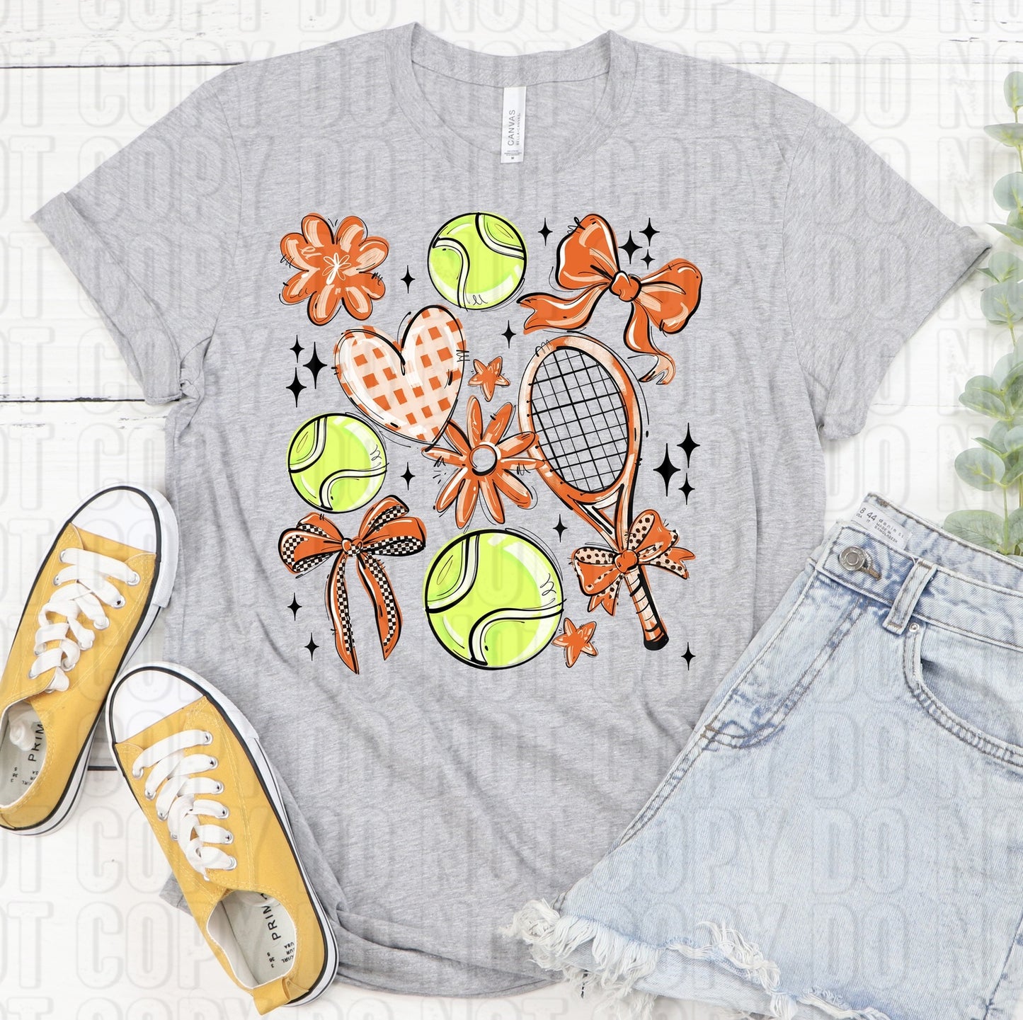Tennis Collage Orange DTF Transfer