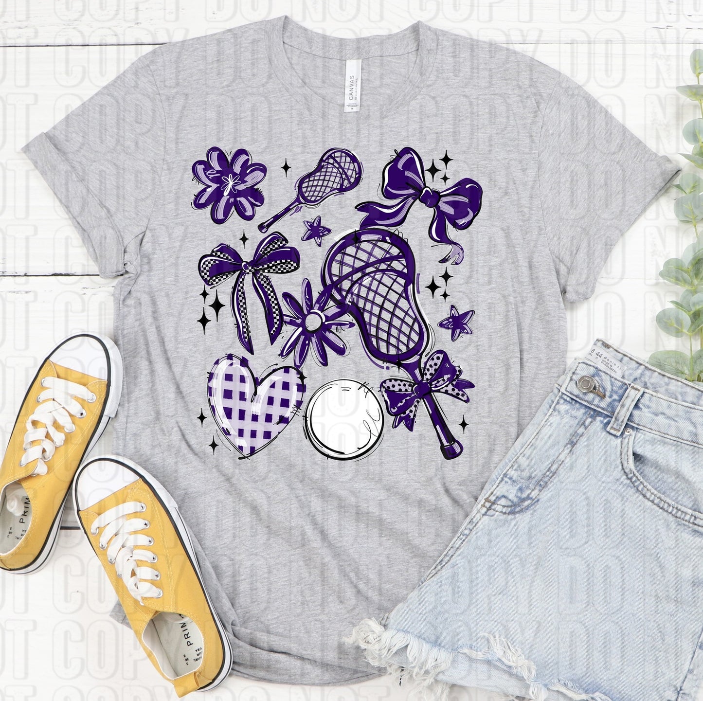 Lacrosse Collage Purple DTF Transfer