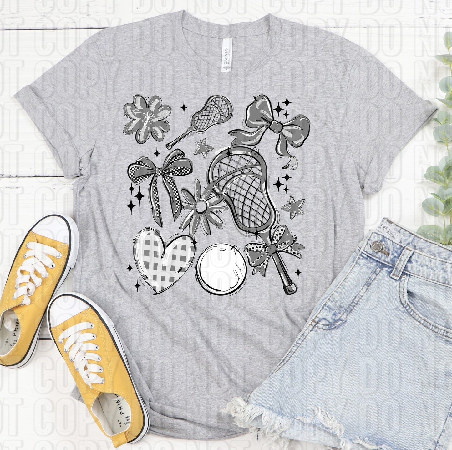 Lacrosse Collage Grey DTF Transfer
