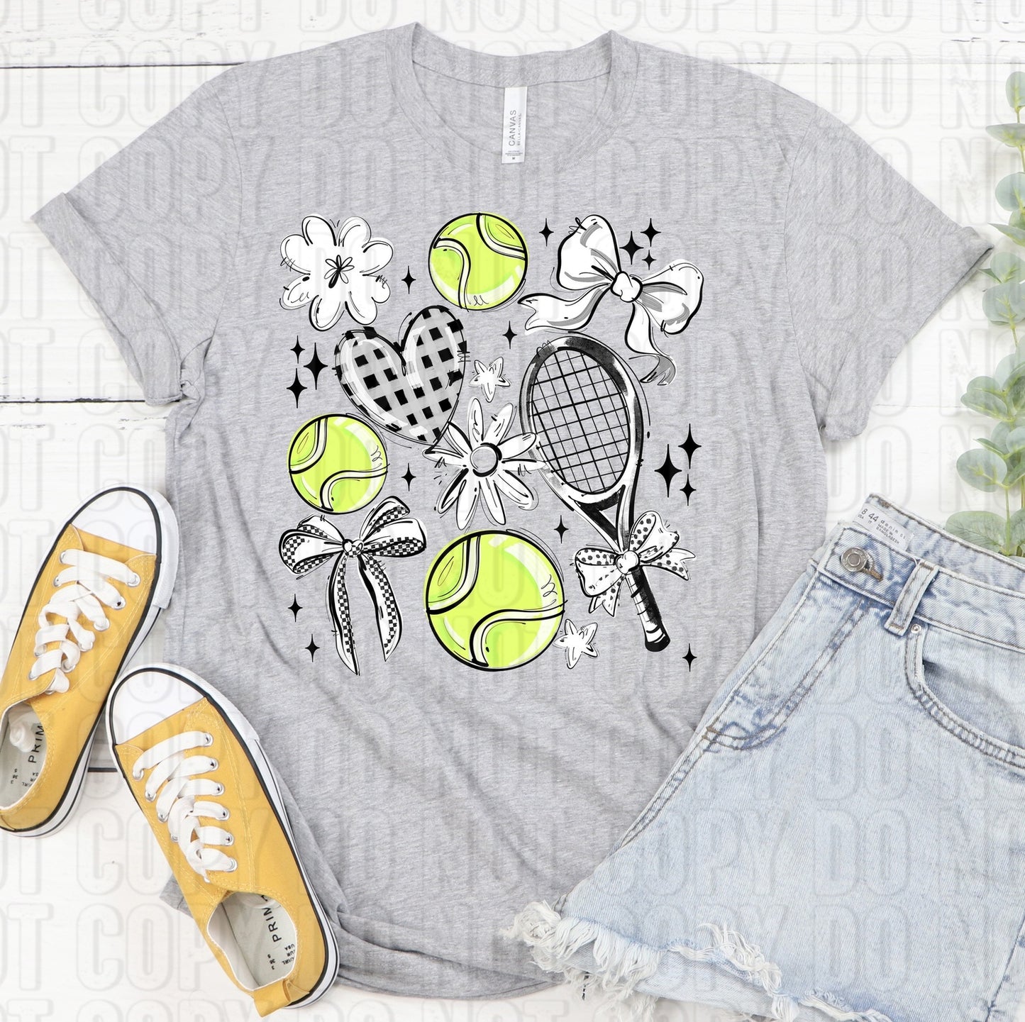 Tennis Collage White DTF Transfer