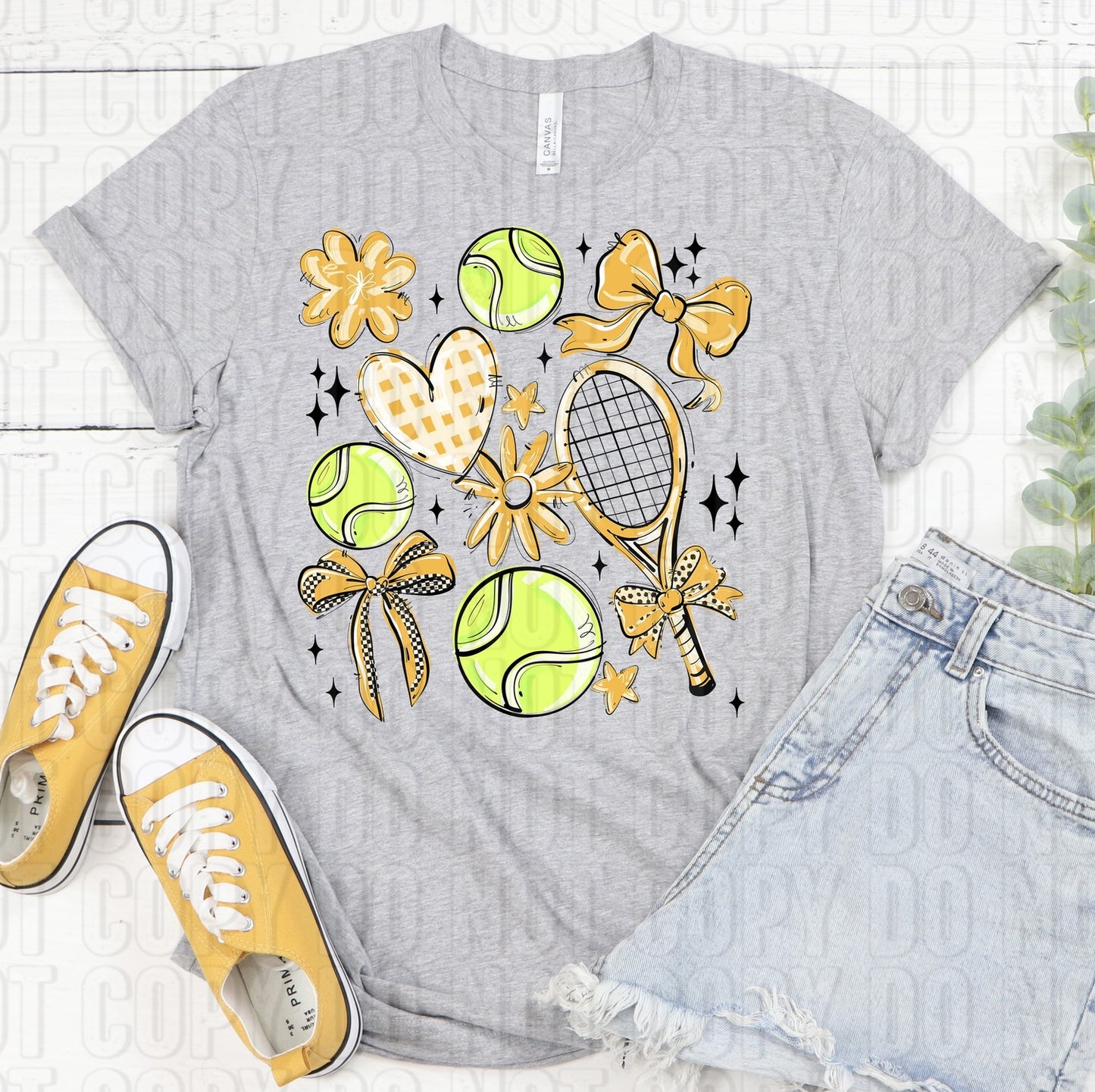 Tennis Collage Yellow Gold DTF Transfer