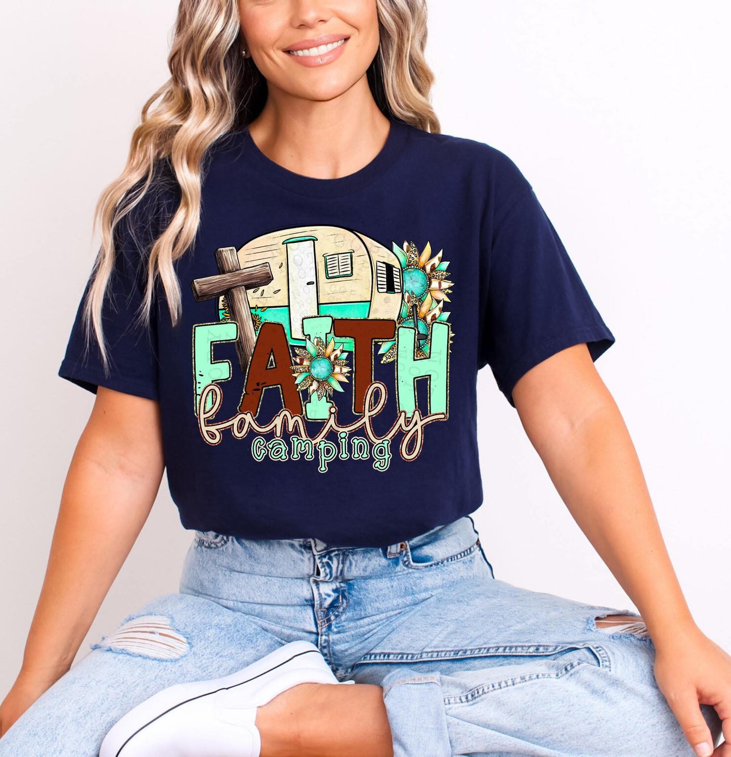 Faith Family Camping DTF Transfer
