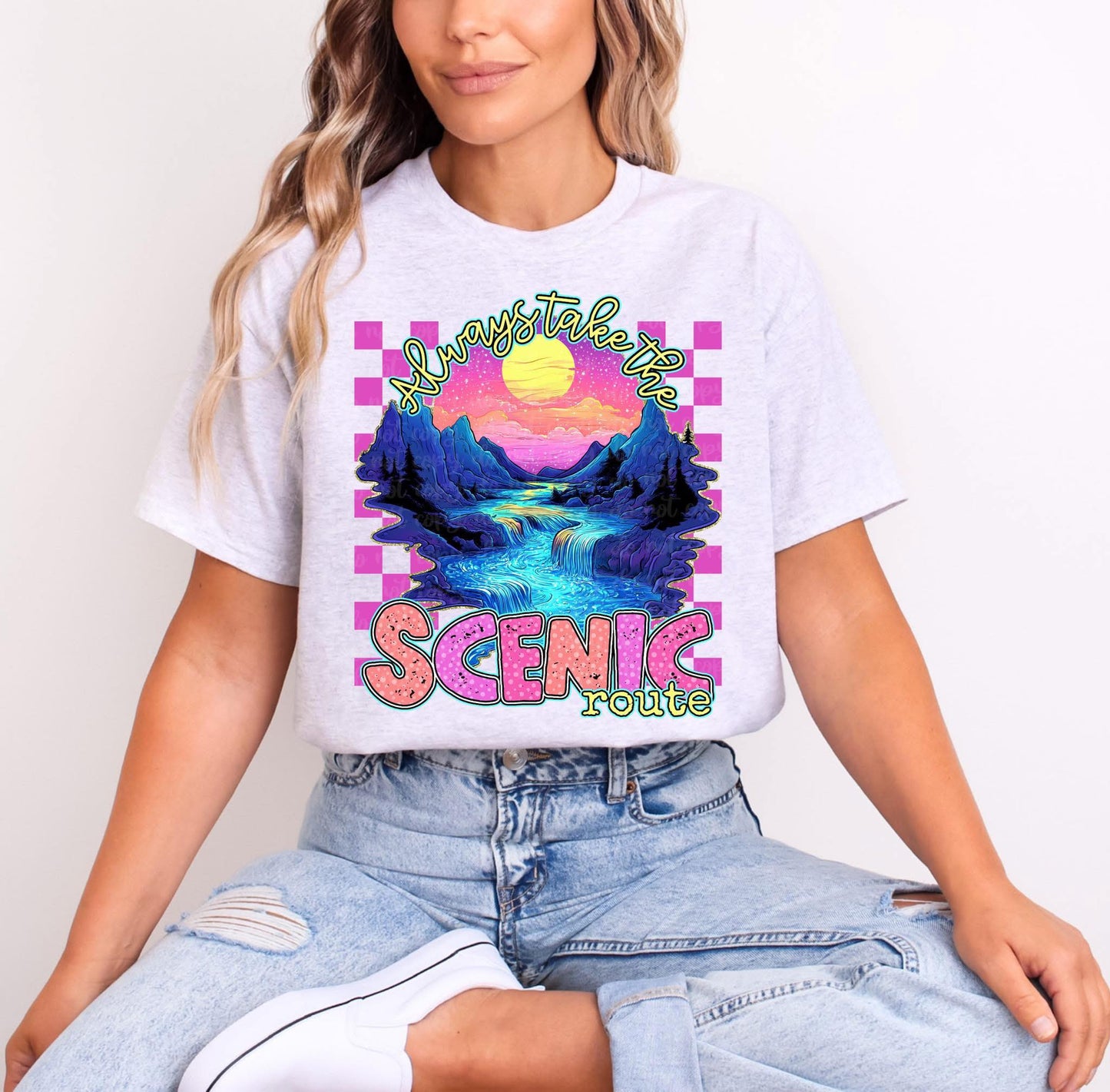 Always Take The Scenic Route DTF Transfer