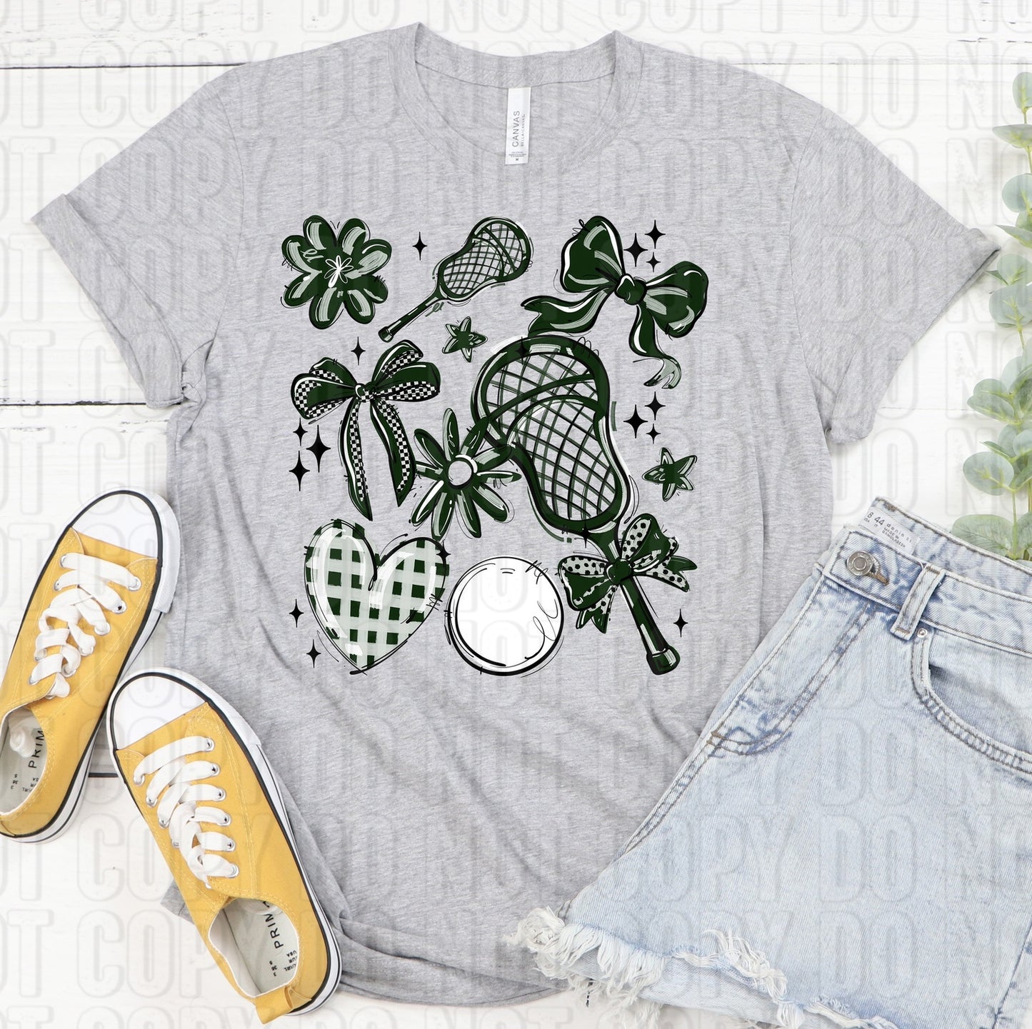 Lacrosse Collage Forest Green DTF Transfer