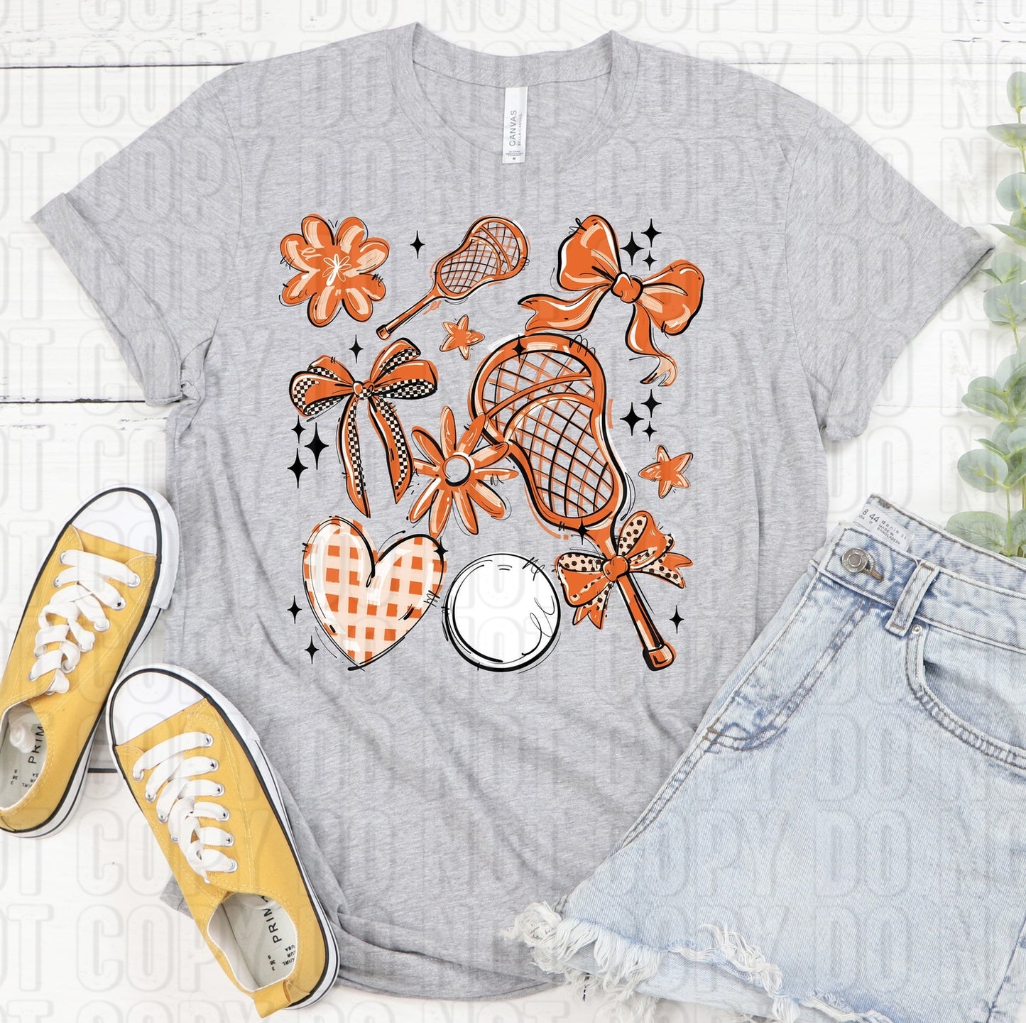 Lacrosse Collage Orange DTF Transfer