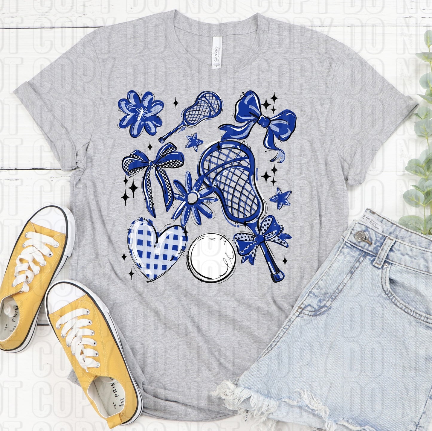 Lacrosse Collage Royal Blue DTF Transfer