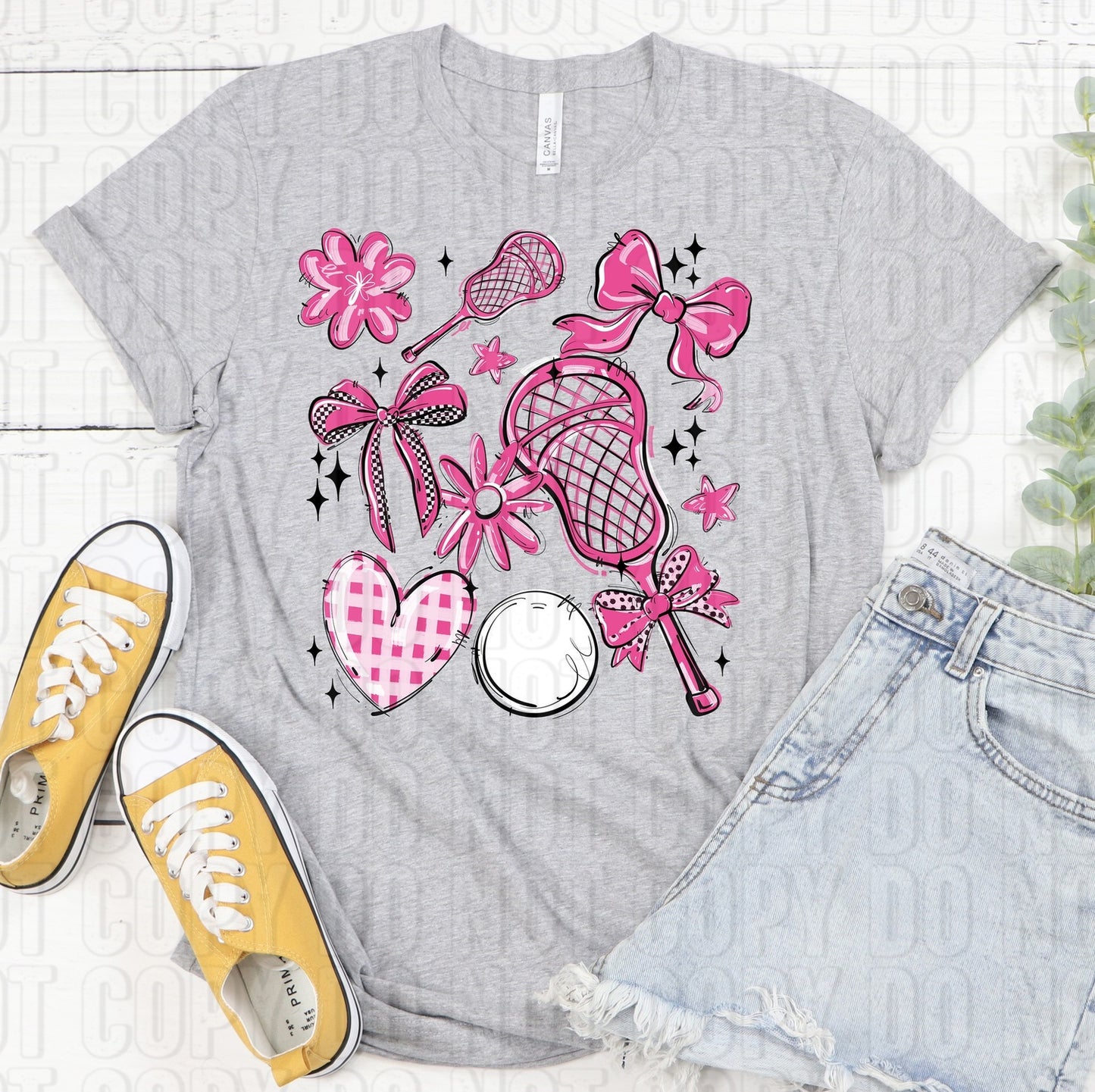 Lacrosse Collage Pink DTF Transfer