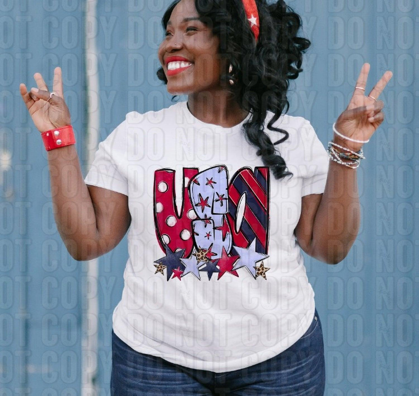 USA Dazzling Doodle DTF Transfer