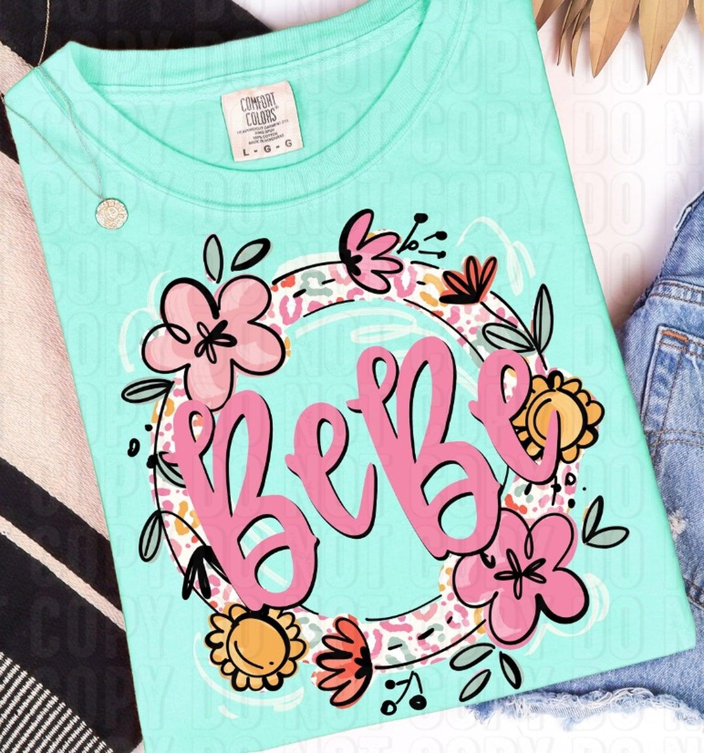 Bebe Leopard Floral DTF Transfer